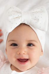Diamante Bow Turban Red